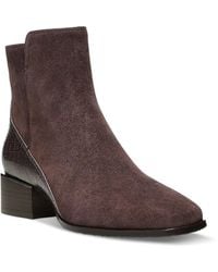 Donald J Pliner - Croc Embossed Trim Block Heel Booties - Lyst