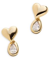 BaubleBar - Athena Cubic Zirconia Heart Bezel Drop Earrings - Lyst