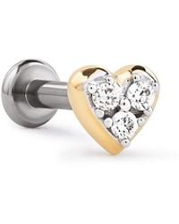 Ana Luisa - Solid Lab-Grown Diamond Heart Flatback Single Stud - Lyst