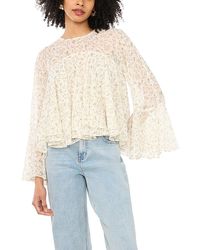 1.STATE - Long Sleeve Ruffle Blouse - Lyst