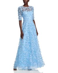 Teri Jon - Tulle 3D Petal A Line Gown - Lyst