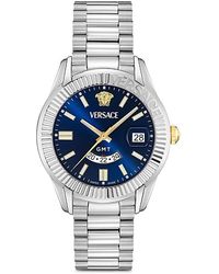 Versace - Greca Gmt Fluted 41Mm - Lyst