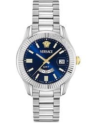 Versace - Greca Gmt Fluted 41Mm - Lyst