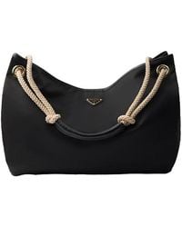 Prada Mariner Large Re-Nylon Shoulder Bag in Black | Lyst