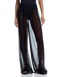 Norma Kamali - Sheer Pleated Pants - Lyst