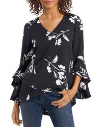 vince camuto flutter cuff blouse