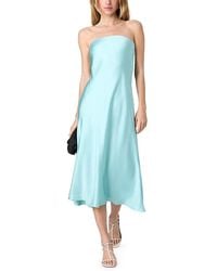 French Connection - Oona Satin Strapless Midi Dress - Lyst