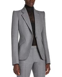McQueen - Wool Single Breasted Button Front Blazer - Lyst