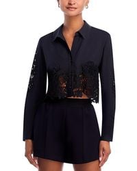 L'Agence - Seychelle Crop Button Down Blouse - Lyst