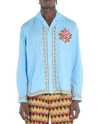 BAZISZT - Hamilton Embroidered Button Front Camp Shirt - Lyst
