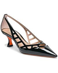 Santoni - Leather Mid-Heel Pump - Lyst