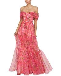 THEIA - Tia Off Shoulder Organza Gown - Lyst