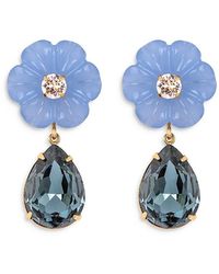Jennifer Behr - Juna Gemstone & Crystal Flower Drop Earrings - Lyst