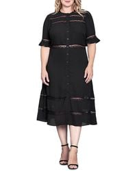 Standards & Practices - Button Front Midi Dress - Lyst