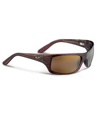 Maui Jim - Peahi Wrap Rectangular Sunglasses, 65Mm - Lyst