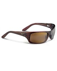 Maui Jim - Peahi Wrap Rectangular Sunglasses, 65Mm - Lyst