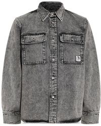 diesel black denim shirt