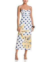 Cala De La Cruz Exclusive Paloma Linen Midi Dress in Yellow | Lyst