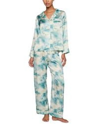 Eberjey - Inez Printed Washable Silk Long Pajama Set - Lyst