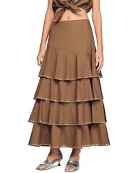 Sandro - Telia Long Ruffled Rhinestone Skirt - Lyst