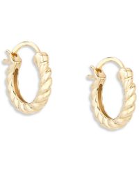 Adina Reyter - 14k Yellow Gold Lasso Rope - Look Huggie Hoop Earrings - Lyst