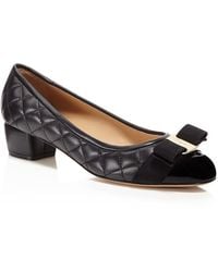 Ferragamo - Quilted Vara Pumps - Lyst