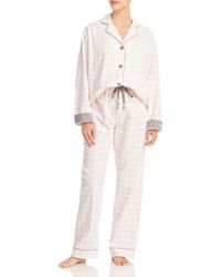 Pj Salvage Cotton Flannel Pyjama & Headband Set - Pink