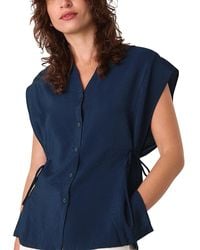 Whistles - Button Down Tie Side Blouse - Lyst