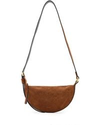 AllSaints - Half Moon Suede Crossbody - Lyst