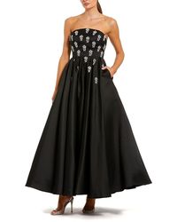Mac Duggal - Crystal Embellished Strapless Satin A-Line Dress - Lyst