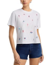 Aqua - Haley Beachgoers Boxy Crop Tee - Lyst