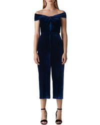 whistles green velvet jumpsuit
