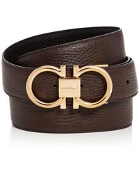 Ferragamo Gancini Reversible Leather Belt - Black