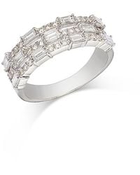 Bloomingdale's Fine Collection - Diamond Round-Cut & Tapered Baguette Triple Row Band Ring - Lyst
