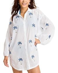 Tommy Bahama - Catalina Coast Palm Boyfriend Shirt Swim Cover-Up - Lyst