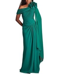 Tadashi Shoji - Kamari Draped Rosette Shoulder Gown - Lyst