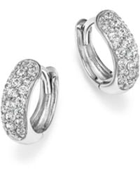 Bloomingdale's Diamond Mini Pavé Hoop Earrings In 14k White Gold