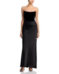 Aqua - Strapless Velvet Bodice Gown - Lyst