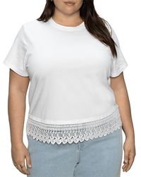Sanctuary - Plus Lace Hem Crewneck Tee - Lyst
