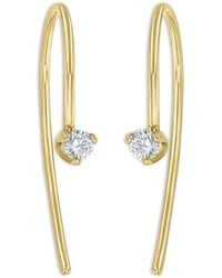 Zoe Chicco - Zoe Chicco 14k Yellow Gold Diamond Wire Threader Earrings - Lyst