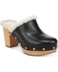 Veronica Beard - Larken Shearling Lined Leather Clogs - Lyst