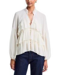 Cinq À Sept - Amoura Stand Collar Ruffle Tiered Top - Lyst