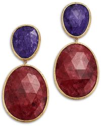 Marco Bicego - 18K Lunaria Color Thulite & Charoite Drop Earrings - Lyst