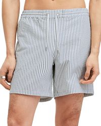 AllSaints - Warden Seersucker Striped Regular Fit Swim Trunks - Lyst