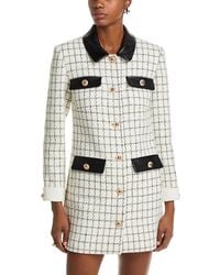 Self-Portrait - Windowpane Check Boucle Mini Dress - Lyst