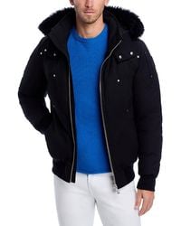 Moose Knuckles - Shearling Trim Down Bomber Jacket - Lyst