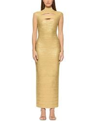 Hervé Léger - Foiled Cutout Bandage Gown - Lyst