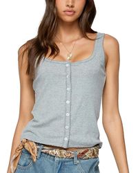Edikted - Gwenne Pointelle Button Up Tank Top - Lyst