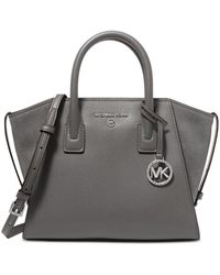 MICHAEL Michael Kors Ciara Large Saffiano Leather Satchel in Black | Lyst