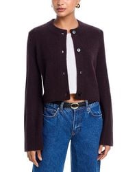 Aqua - Cashmere Cropped Wide Sleeve Crewneck Cardigan - Lyst